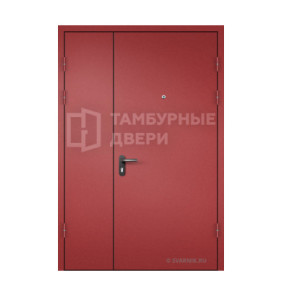 Дверь входная тамбурная глухая в подъезд с ручкой и напылением порошок — скелет ТД-201